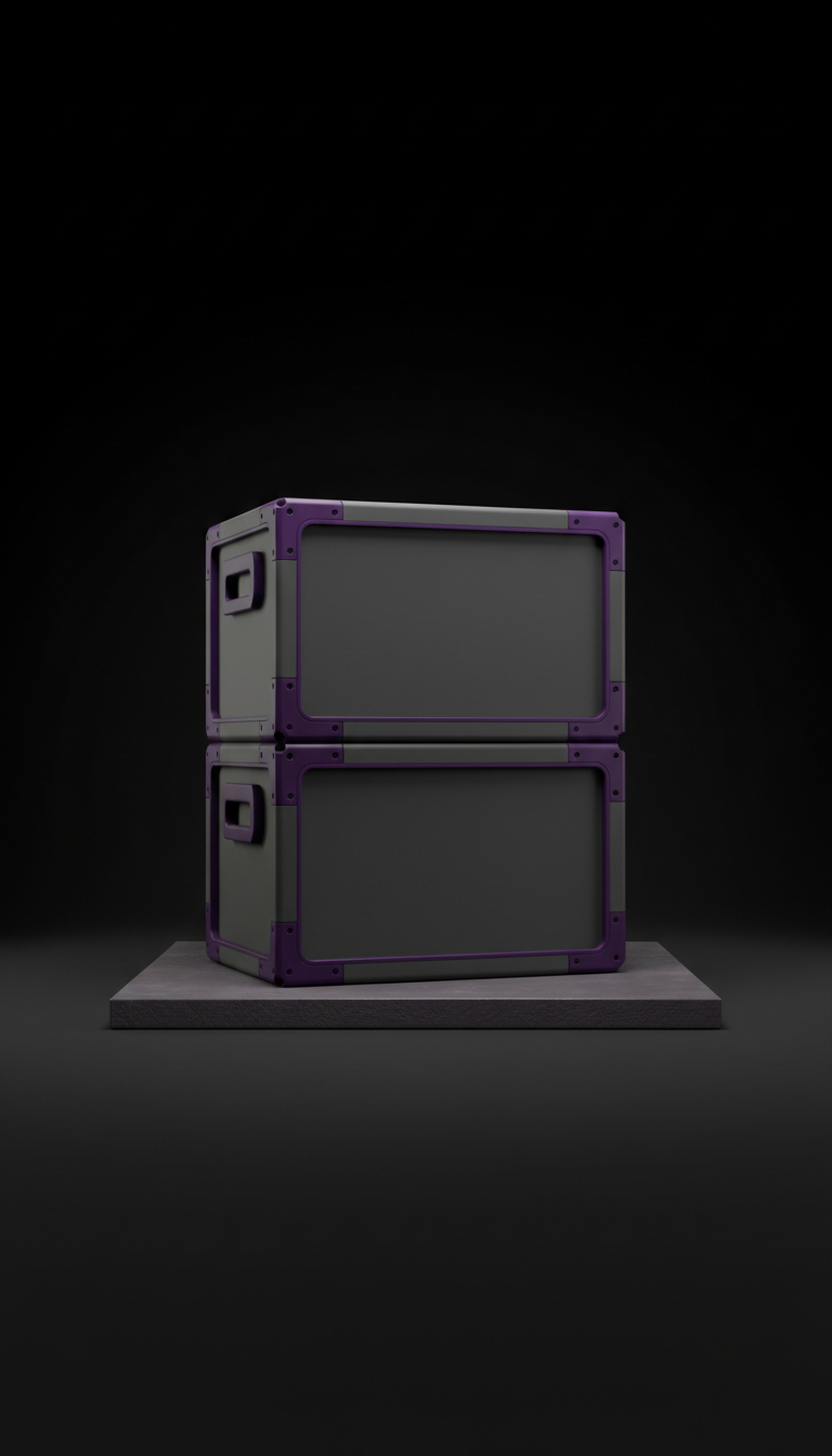 Stapelbox mit Amethyst-Akzenten