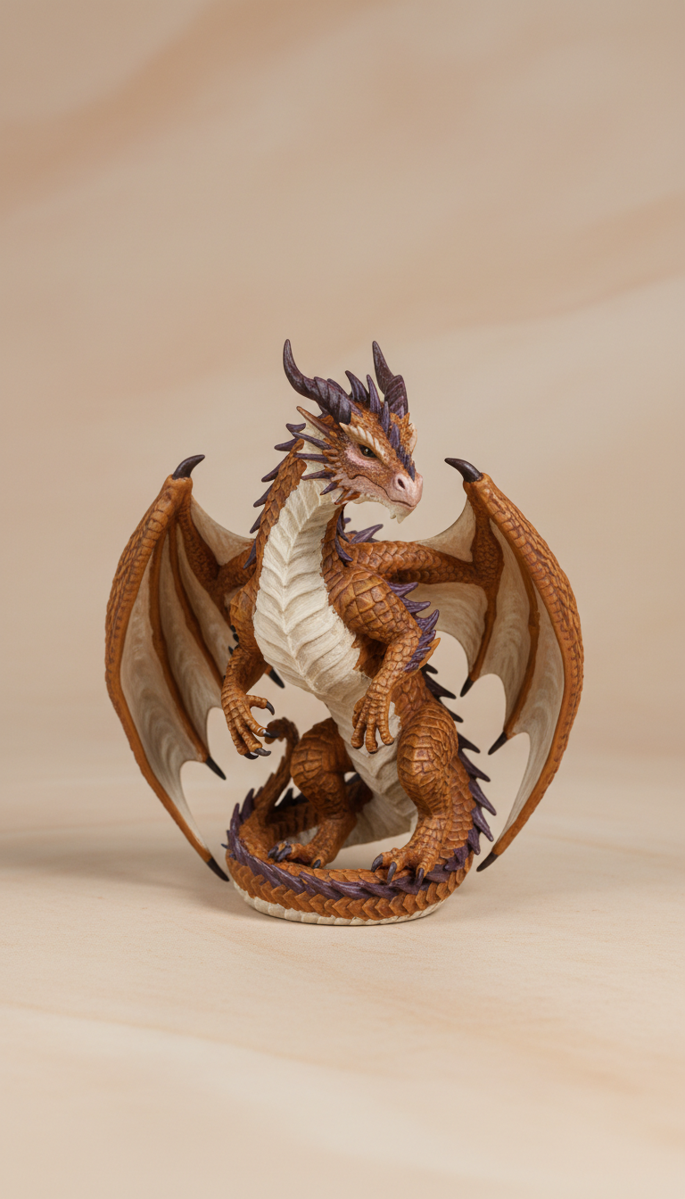 Drachenfigur aus handbemaltem Resin