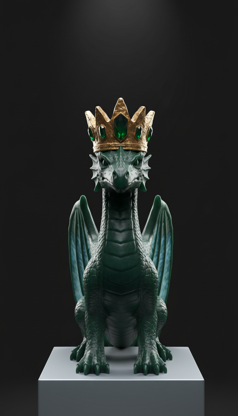 Drachenfigur mit Smaragdkrone