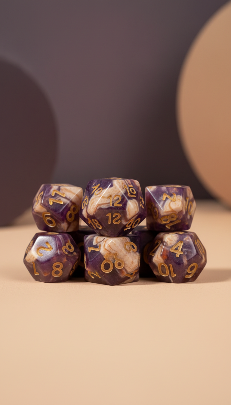 Amethyst-Würfelset für Tabletop-Games