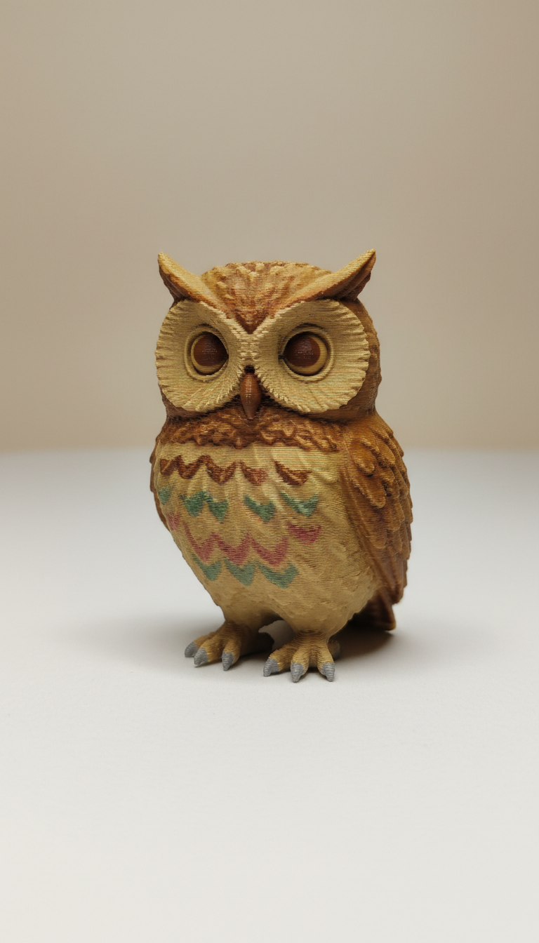 Miniatur-Eule aus Resin handbemalt