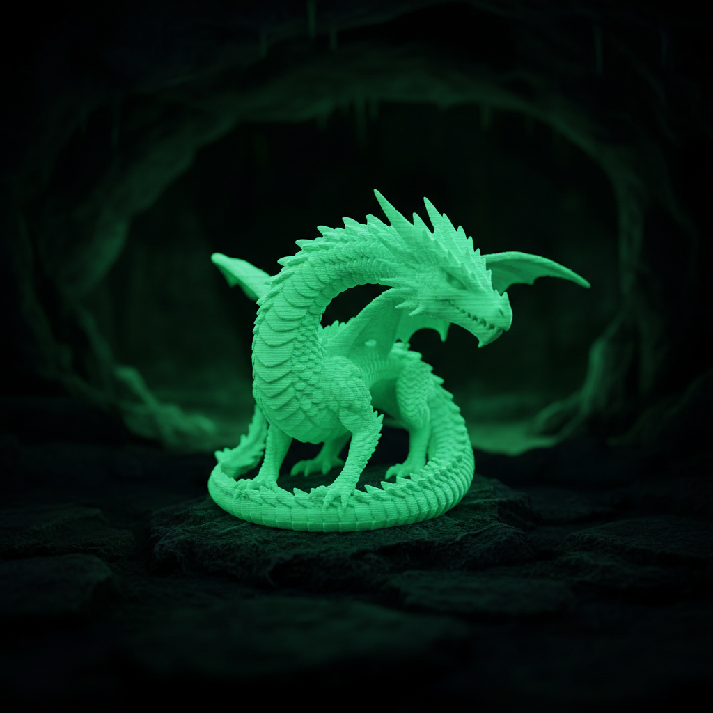 Drachenfigur Glow Edition – Leuchtend-Grün