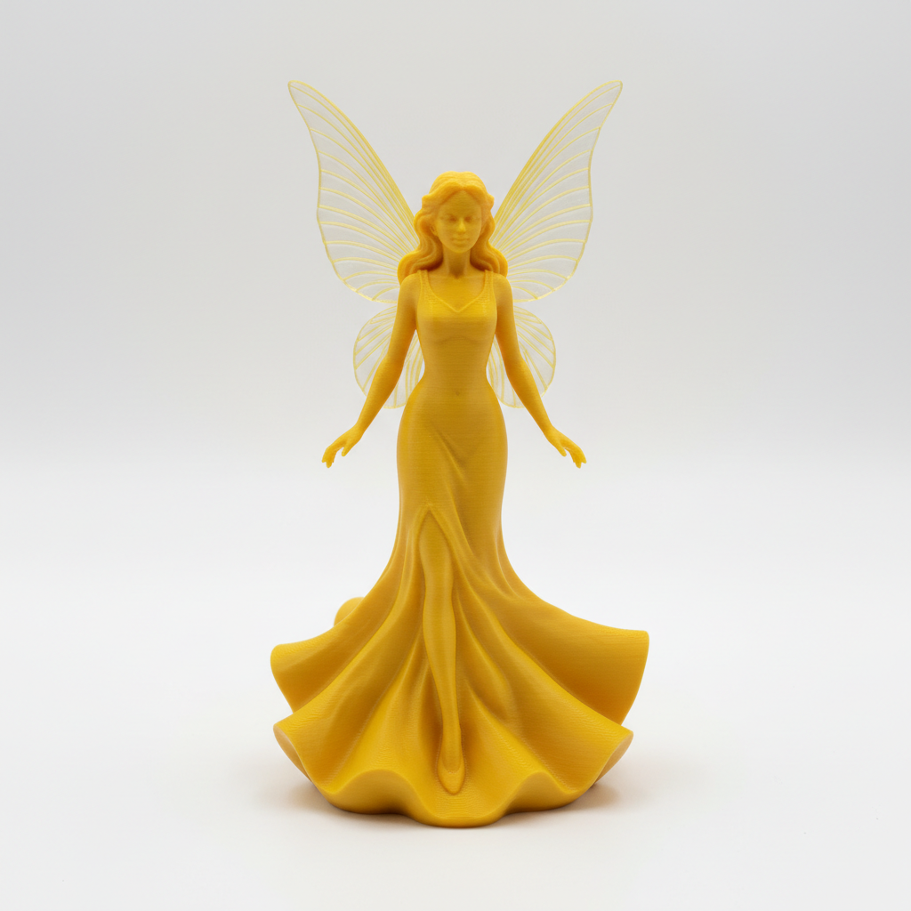 Feenfigur Classic Gelb – 3D-gedruckt von Drachenwerk