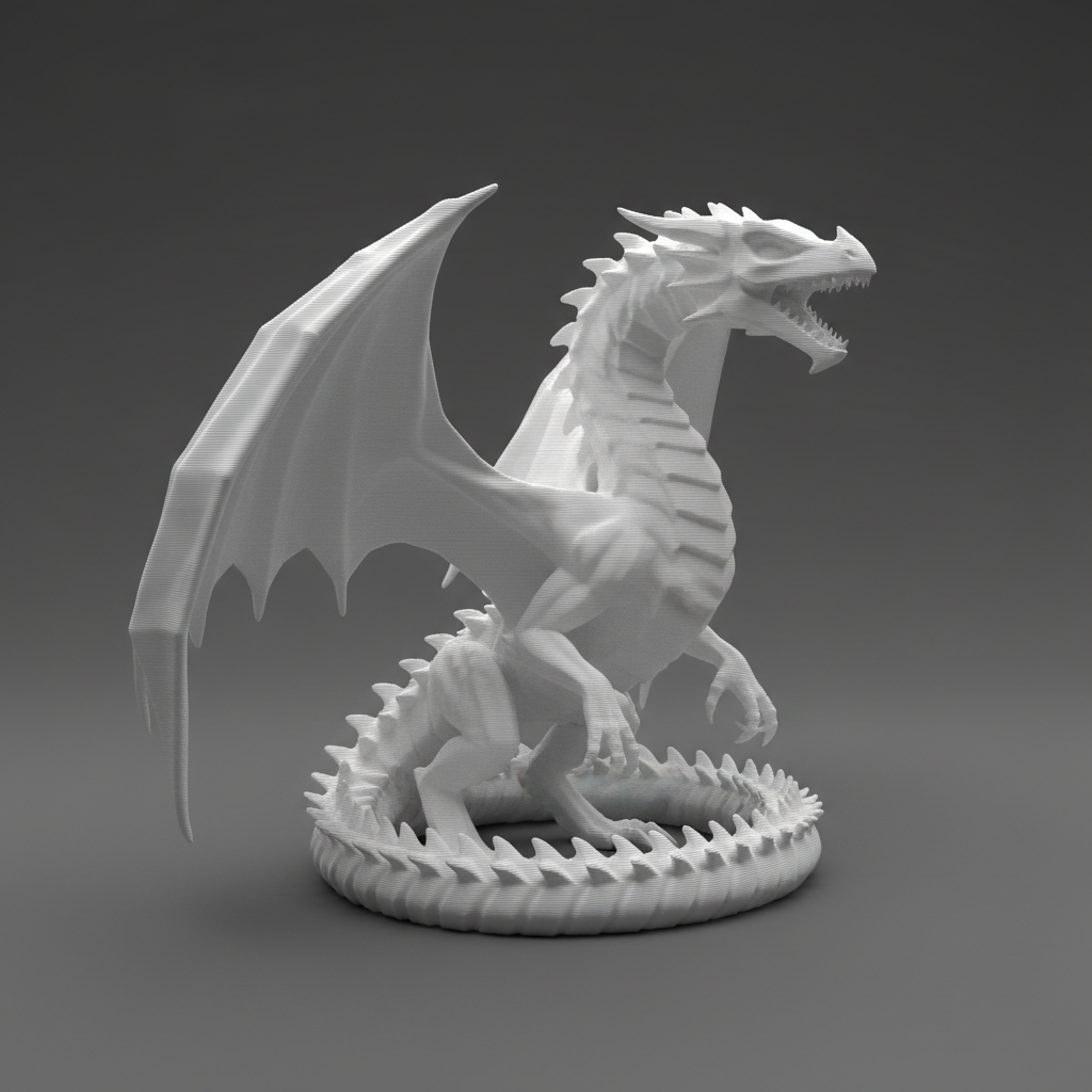 Drachenfigur Classic – Weiß