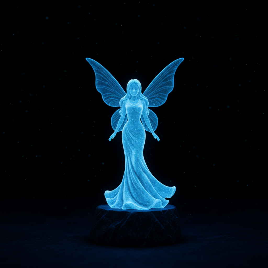 Feenfigur Glow Edition Leuchtend-Blau – 3D-gedruckt von Drachenwerk