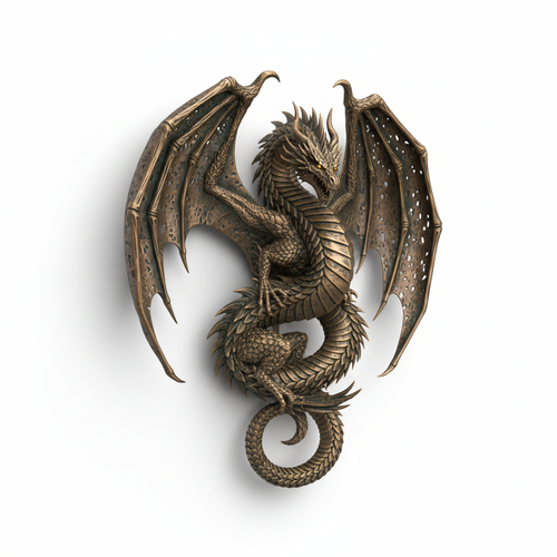 Drachen-Wanddeko 3D-gedruckt