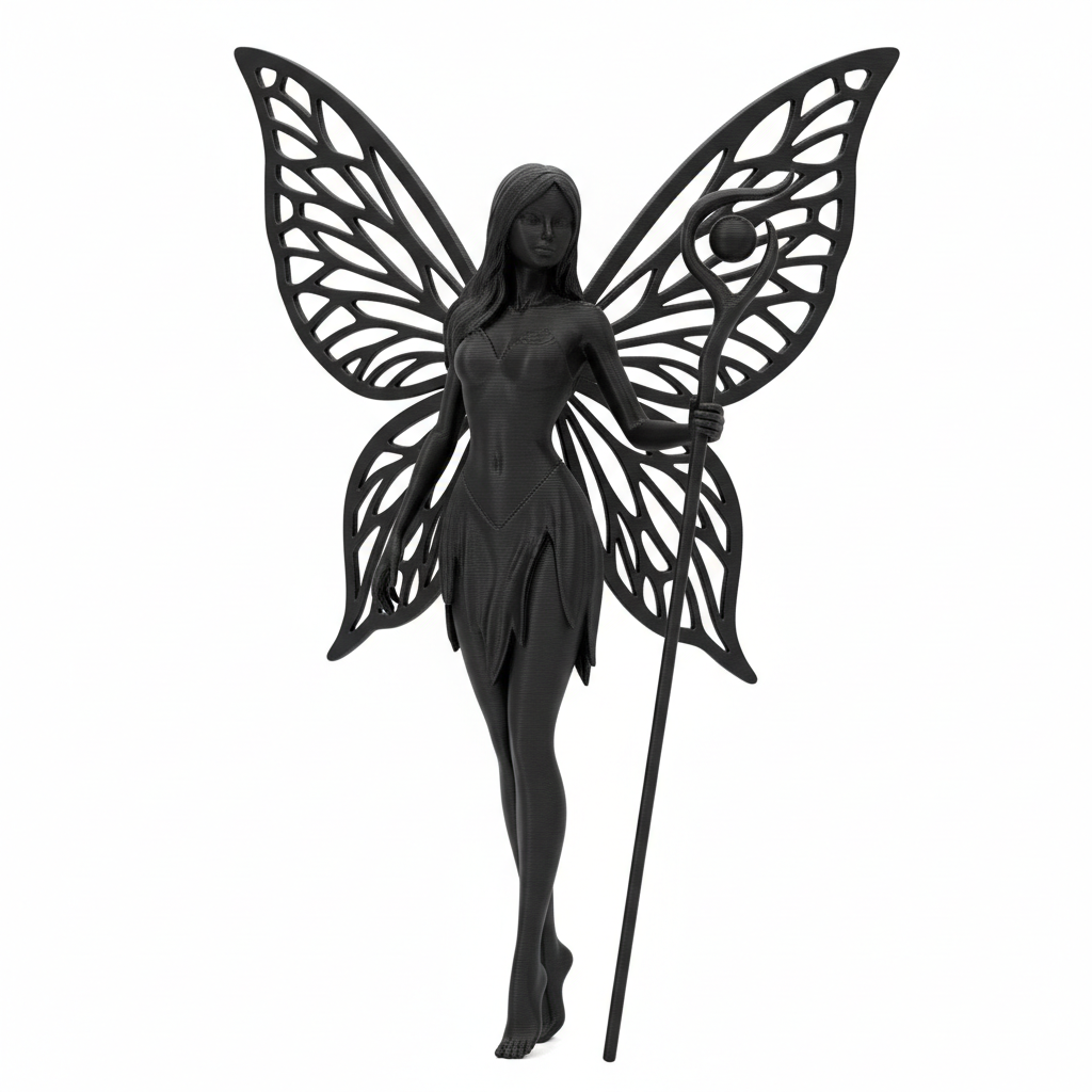 Feenfigur Classic Schwarz – 3D-gedruckt von Drachenwerk