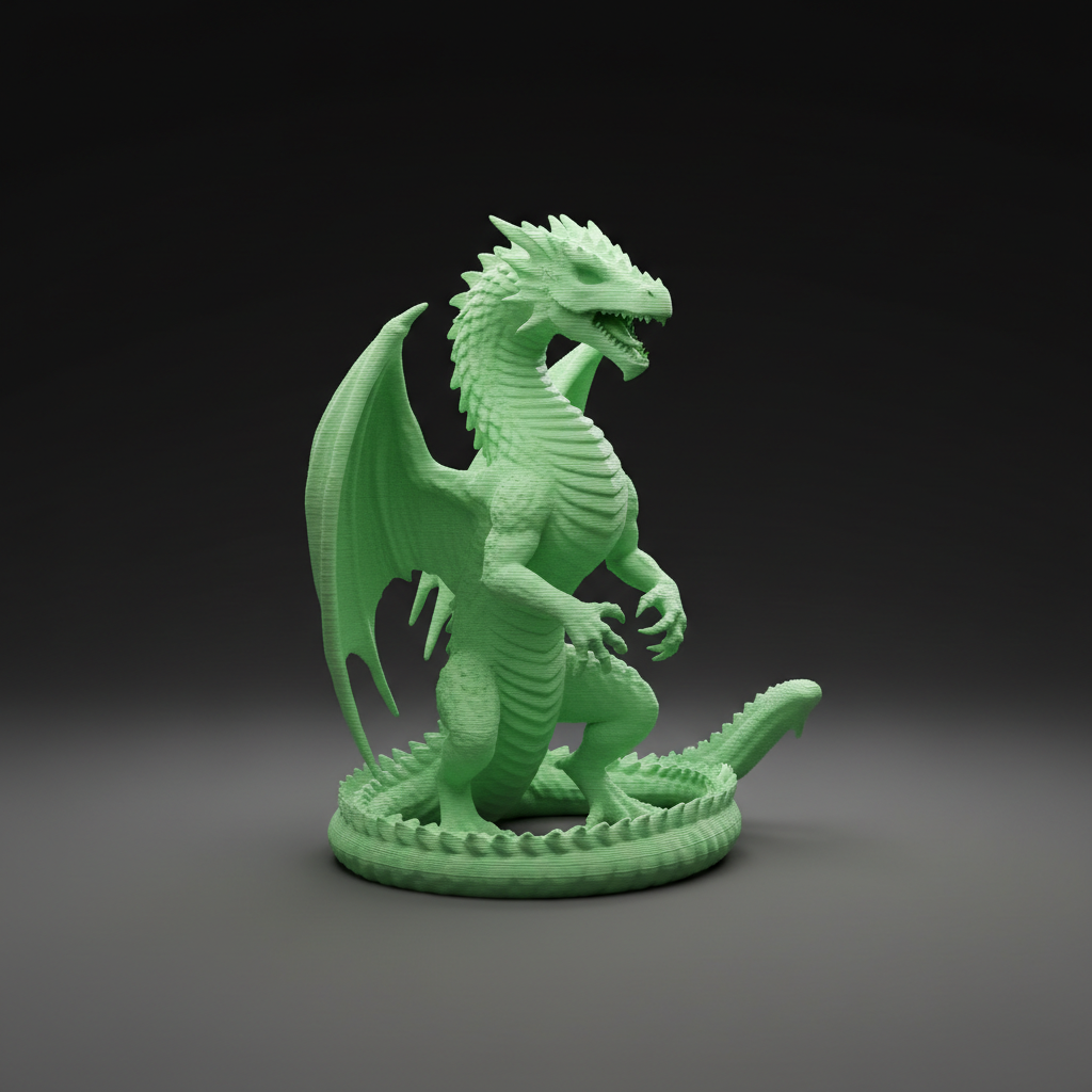 Drachenfigur Glow Edition – Leuchtend-Grün Tageslicht