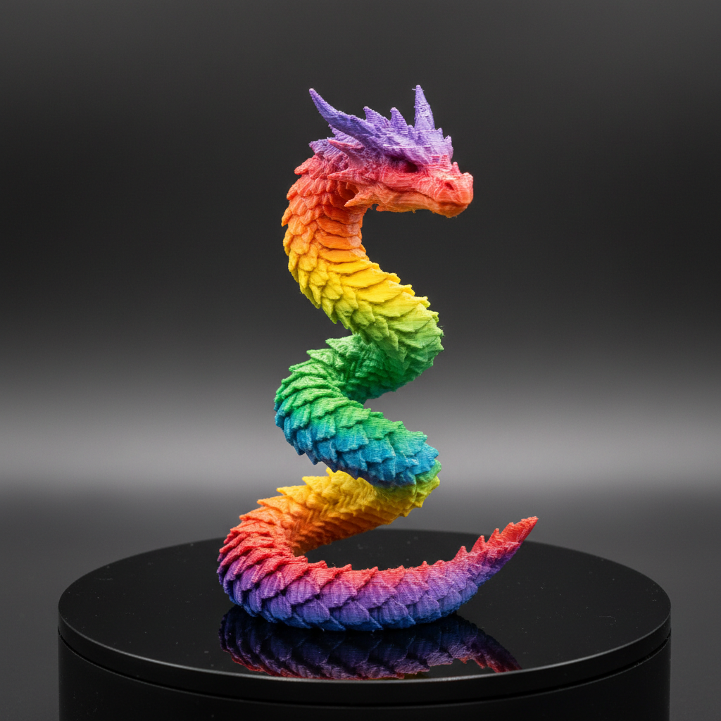 Drachenfigur Premium – Regenbogen