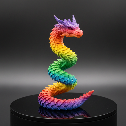 Drachenfigur Premium – Regenbogen