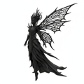 Feenfigur Schwarz 3D-gedruckt