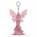 Feen-Schlüsselanhänger Rosa 3D-gedruckt