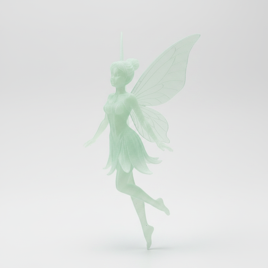 Feenfigur Glow Edition Leuchtend-Grün bei Tag – 3D-gedruckt von Drachenwerk