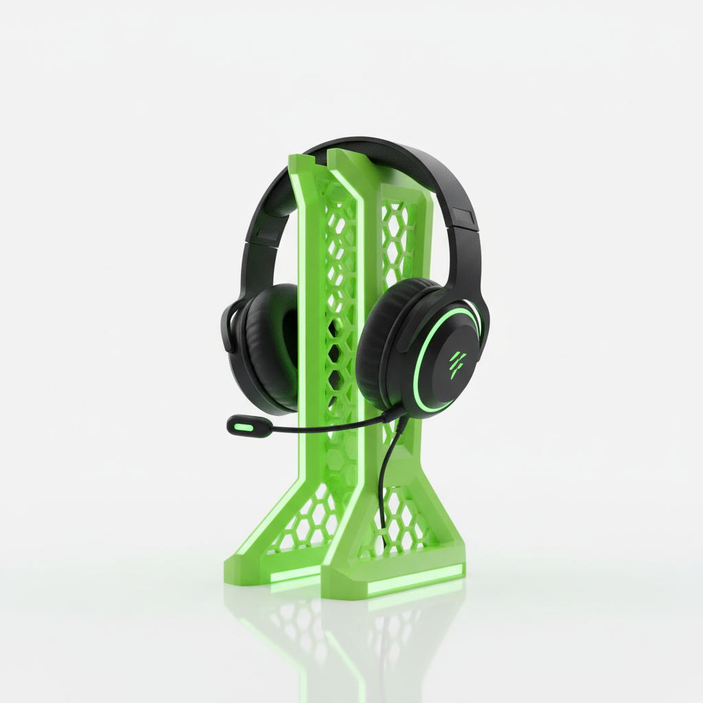 Headset-Halter Neon Grün 3D-gedruckt