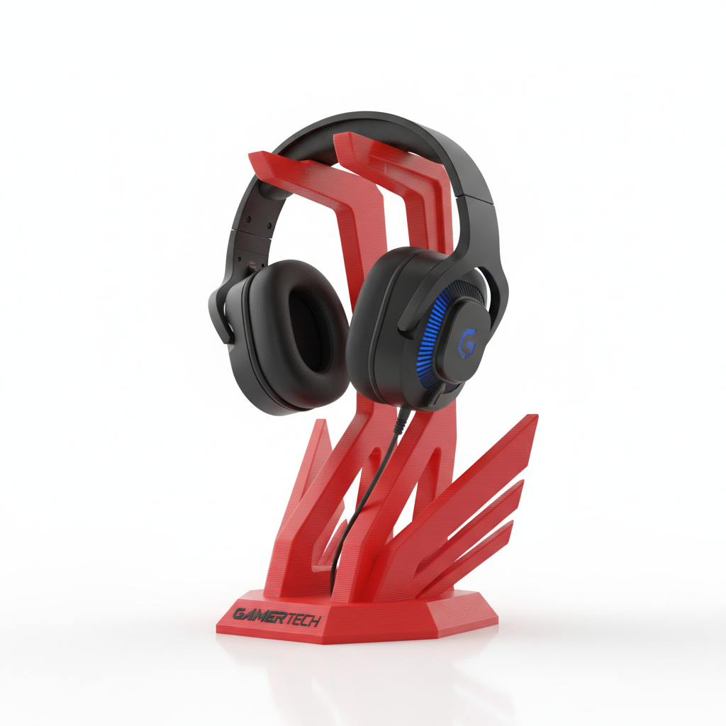 Headset-Halter Rot 3D-gedruckt